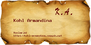Kohl Armandina névjegykártya